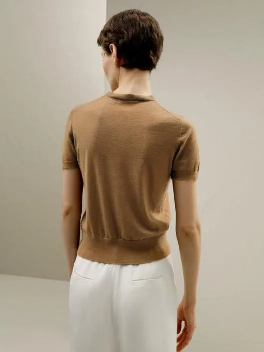 100 Cashmere Round Neck Sweater Tshirt Women Lilysilk Knitwear