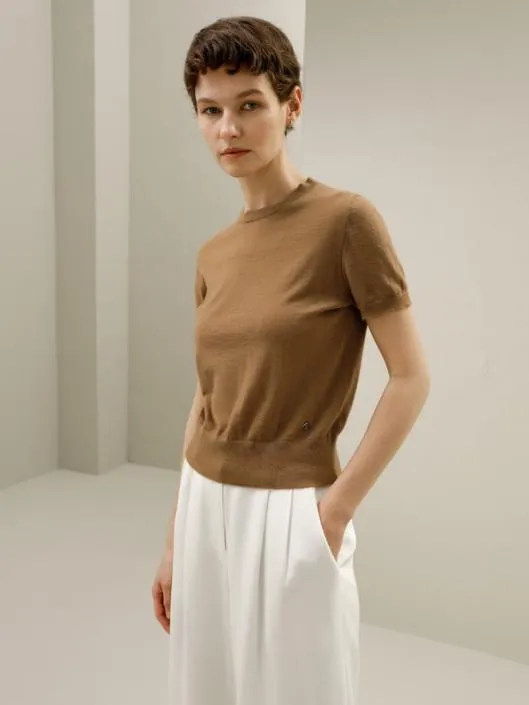 100 Cashmere Round Neck Sweater Tshirt Women Lilysilk Knitwear