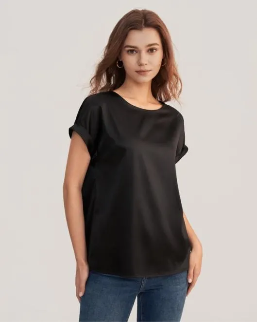 100 Mulberry Silk TShirt Womenx27s Short Sleeves Women Lilysilk Tops