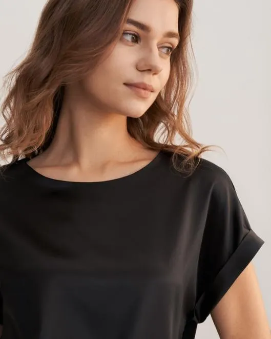 100 Mulberry Silk TShirt Womenx27s Short Sleeves Women Lilysilk Tops