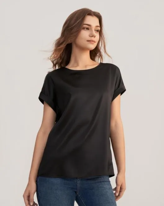100 Mulberry Silk TShirt Womenx27s Short Sleeves Women Lilysilk Tops