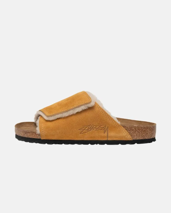 Accessories MenWomen Stussy STSSY U0026 BIRKENSTOCK SOLANA SHEARLING SLIDE Caramel