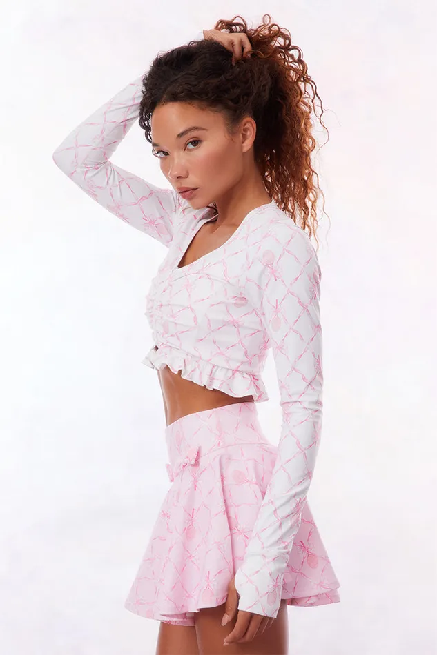 Active Women LoveShackFancy Corene Sporty Active Skort Candy Lipstick
