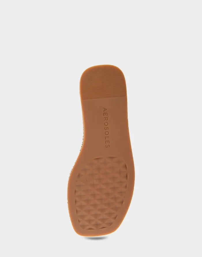 Aerosoles Comfortable Women039s Adjustable Quarter Strap Sandal In Tan Leather Tan Leather Women Clogs and Mules