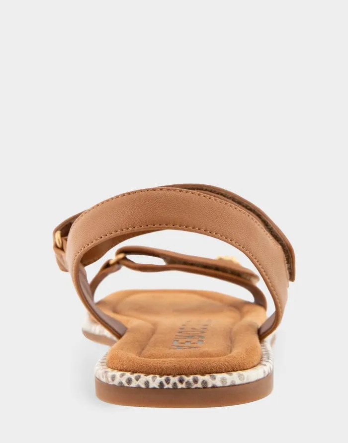 Aerosoles Comfortable Women039s Adjustable Quarter Strap Sandal In Tan Leather Tan Leather Women Clogs and Mules