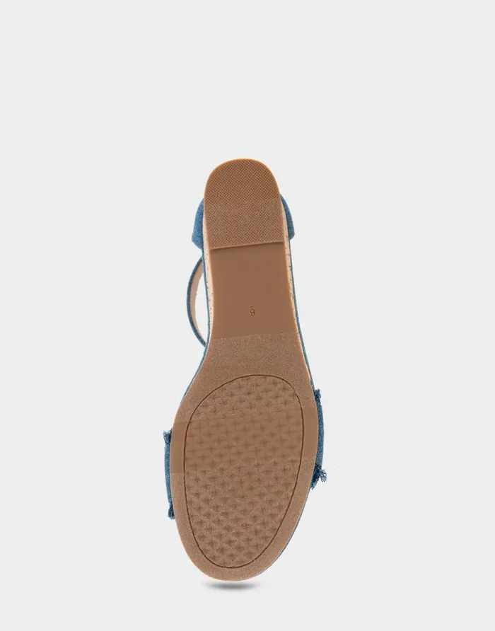 Aerosoles Comfortable Women039s Ankle Strap Mid Wedge Sandal In Denim Fabric Denim Fabric Denim Fabric Women Wedges