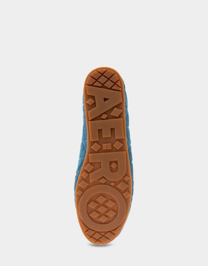 Aerosoles Comfortable Women039s Ballet Flat In Denim Quilted Fabric Quilted Denim Fabric Denim Quilted Fabric Women Clogs and Mules