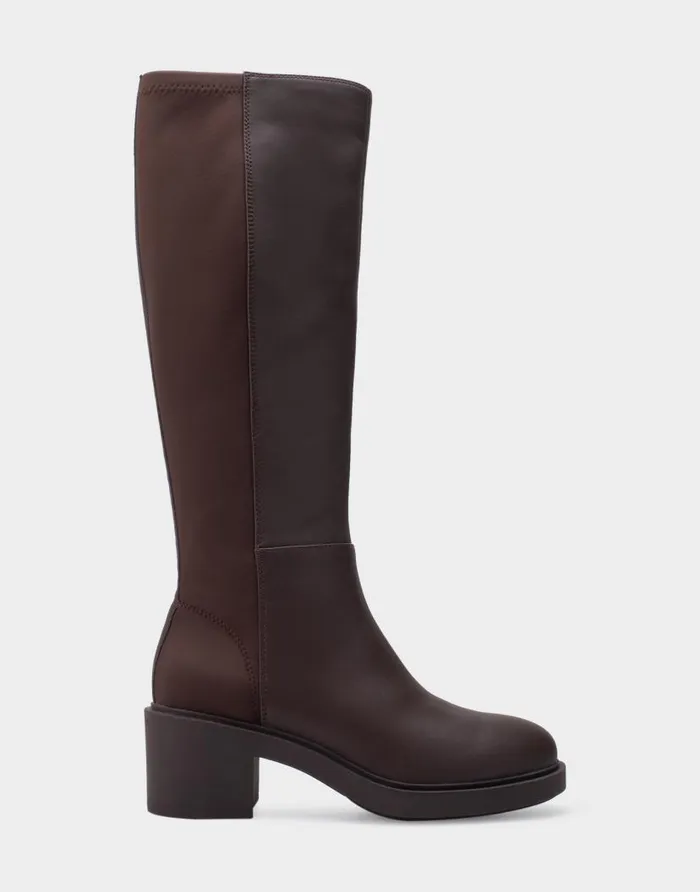 Aerosoles Comfortable Women039s Block Heel Tall Shaft Boot In Brown Genuine Leather Java Genuine Leather Women Tall Boots