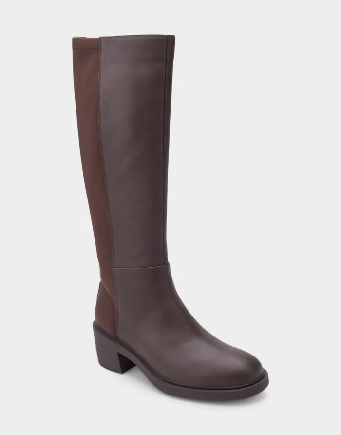Aerosoles Comfortable Women039s Block Heel Tall Shaft Boot In Brown Genuine Leather Java Genuine Leather Women Tall Boots