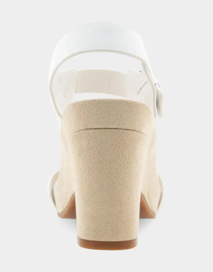 Aerosoles Comfortable Women039s Buckled Footbed Wedge Sandal In White Leather White Leather Women Wedges