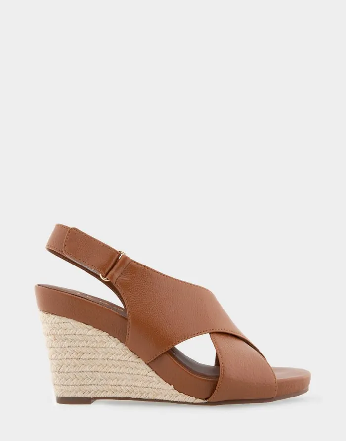 Aerosoles Comfortable Women039s Crisscross Velcro Back Footbed Wedge Sandal In Tan Faux Leather Tan Faux Leather Women Dress Aerosoles Comfortable Women039s Crisscross Velcro Back Footbed Wedge Sandal In Tan Faux Leather Tan Faux Leather Women Dress