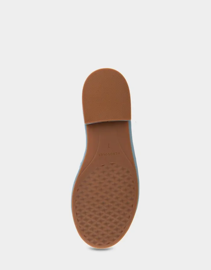 Aerosoles Comfortable Women039s Debossed Chain Link Slide Sandal In Dusty Blue Leather Dusty Blue Leather Women Slides