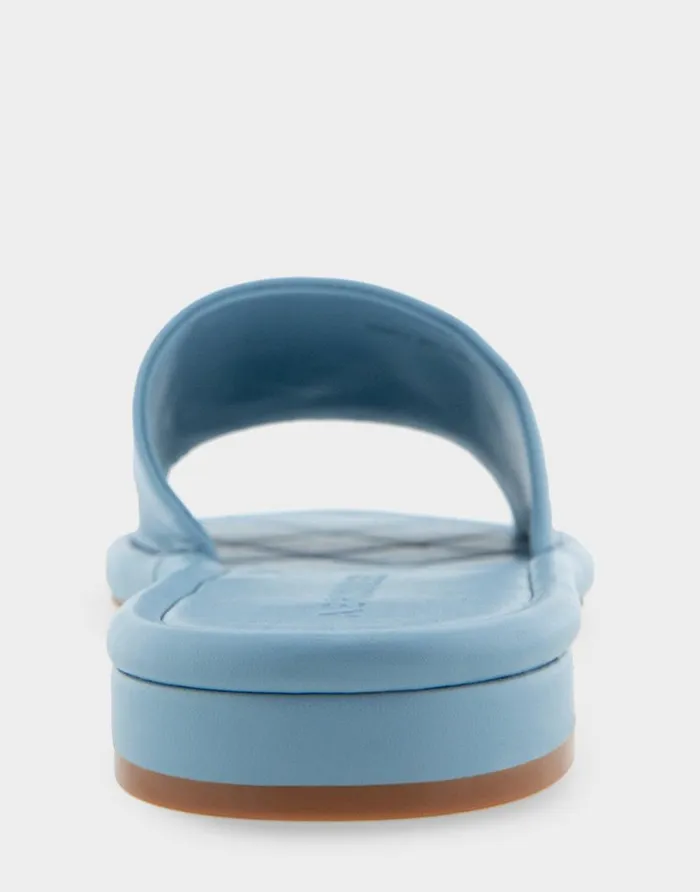 Aerosoles Comfortable Women039s Debossed Chain Link Slide Sandal In Dusty Blue Leather Dusty Blue Leather Women Slides