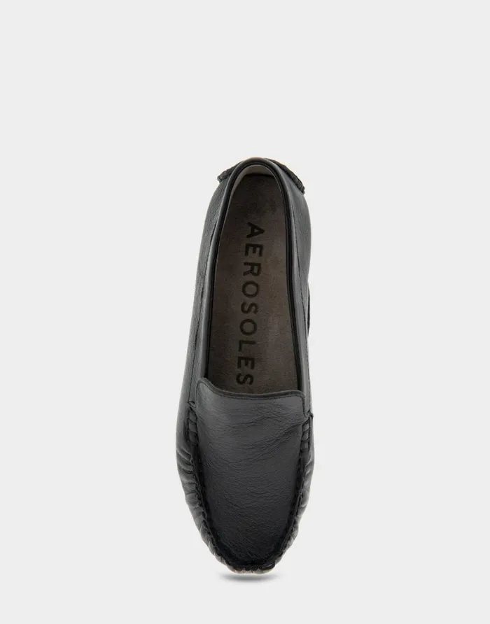 Aerosoles Comfortable Women039s Driver In Black Leather Black Leather Women Loafers