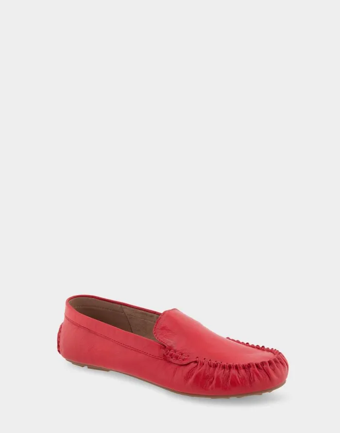 Aerosoles Comfortable Women039s Driver In Racing Red Leather Racing Red Leather Women Wide Width Flats
