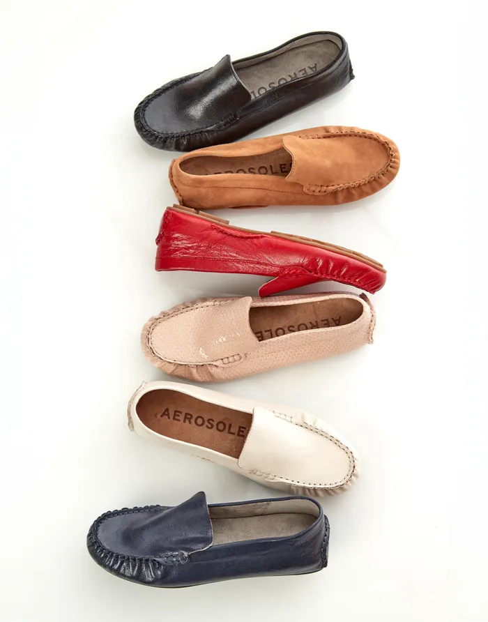 Aerosoles Comfortable Women039s Driver In Racing Red Leather Racing Red Leather Women Wide Width Flats