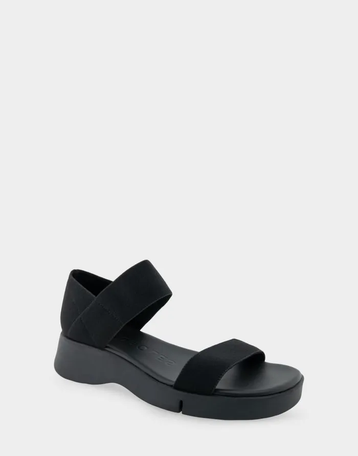 Aerosoles Comfortable Women039s Elastic Molded Footbed Sandal In Black Elastic Elastic Fabric Black Elastic Women Clogs and Mules