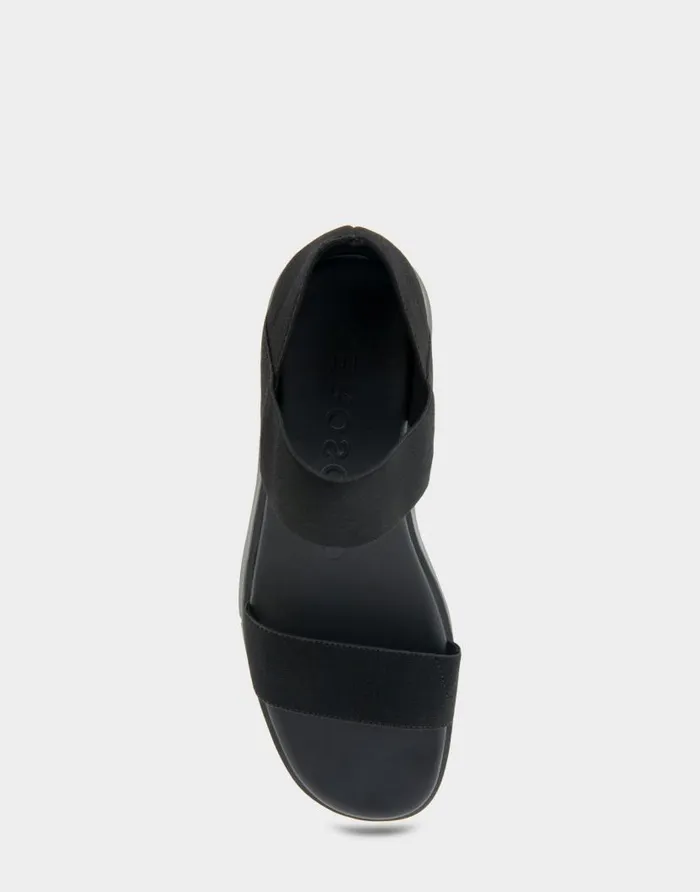 Aerosoles Comfortable Women039s Elastic Molded Footbed Sandal In Black Elastic Elastic Fabric Black Elastic Women Clogs and Mules