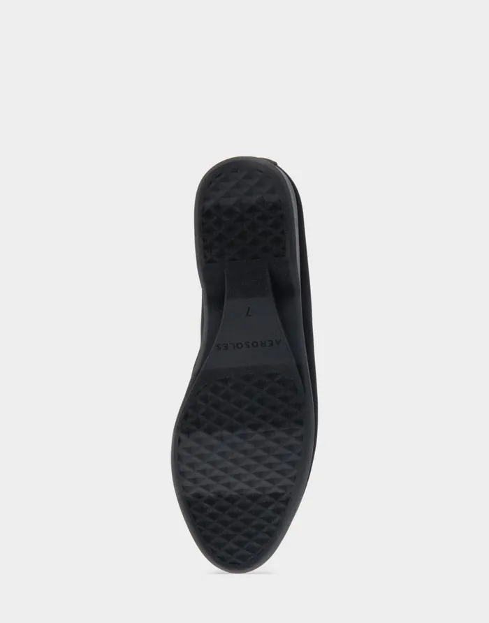 Aerosoles Comfortable Women039s Flat In Black Genuine Suede Black Genuine Suede Women Ballet