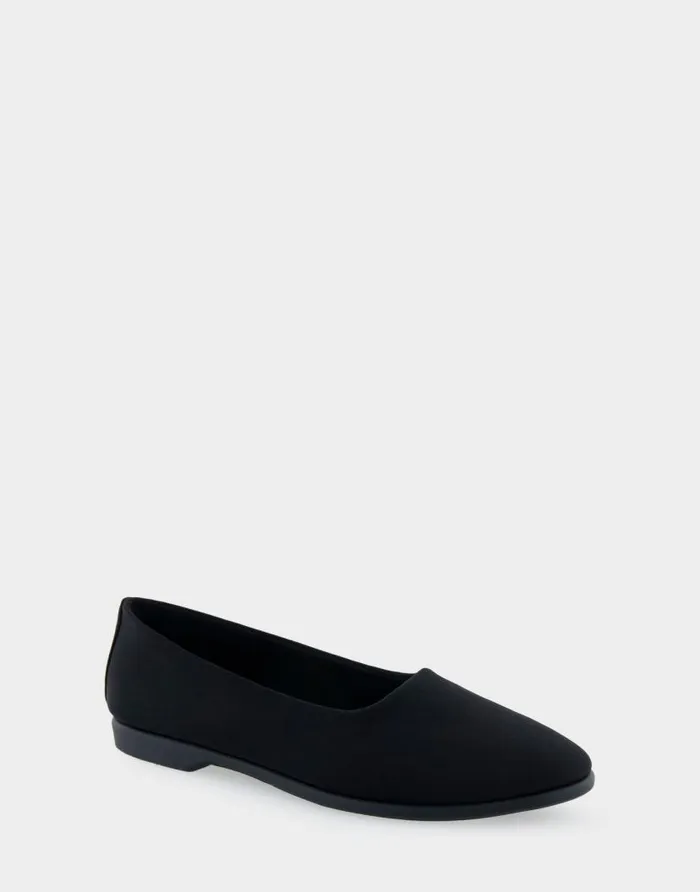 Aerosoles Comfortable Women039s Flat In Black Stretch Fabric Stretch Fabric Black Stretch Fabric Women Dress