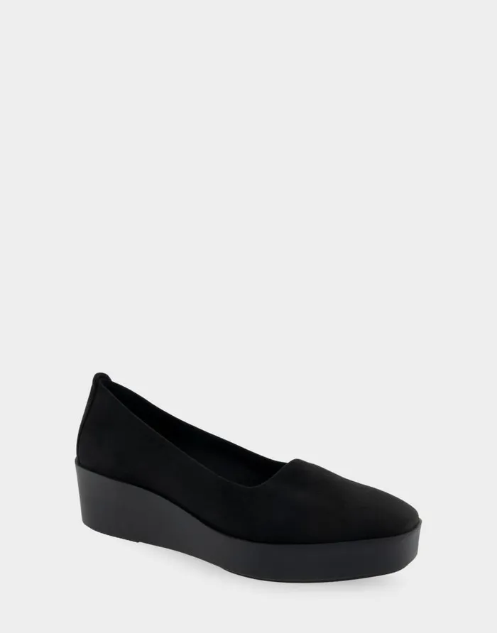 Aerosoles Comfortable Women039s Flatform Shoe In Black Stretch Faux Suede Black Faux Suede Women Pumps