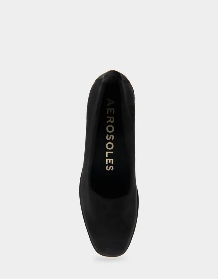 Aerosoles Comfortable Women039s Flatform Shoe In Black Stretch Faux Suede Black Faux Suede Women Pumps