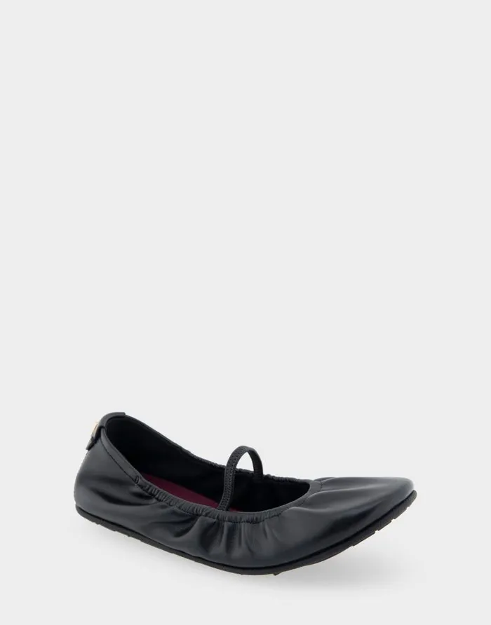 Aerosoles Comfortable Women039s Foldable Ballet Flat In Black Faux Leather Black Faux Leather Women Dress