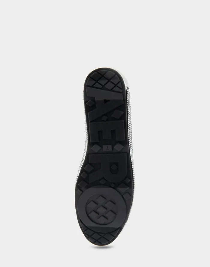 Aerosoles Comfortable Women039s Hidden Wedge Ballet Flat In Black Faux Suede With Crystals Black Faux Suede With Clear Crystals Women Dress