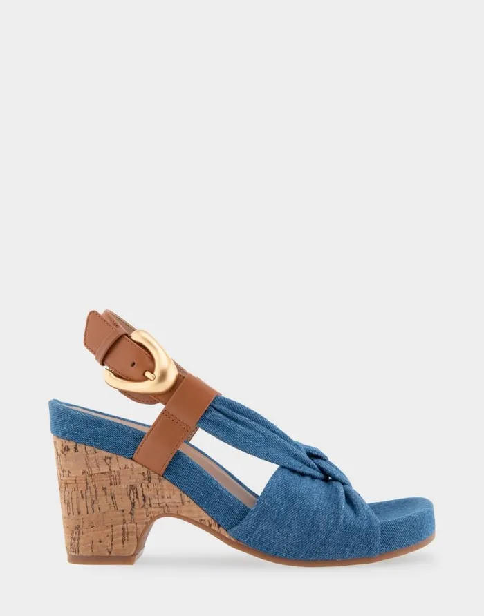 Aerosoles Comfortable Women039s Knotted Buckled Footbed Wedge Sandal In Denim Fabric Denim Fabric Denim Fabric Women Dress Aerosoles Comfortable Women039s Knotted Buckled Footbed Wedge Sandal In Denim Fabric Denim Fabric Denim Fabric Women Dress