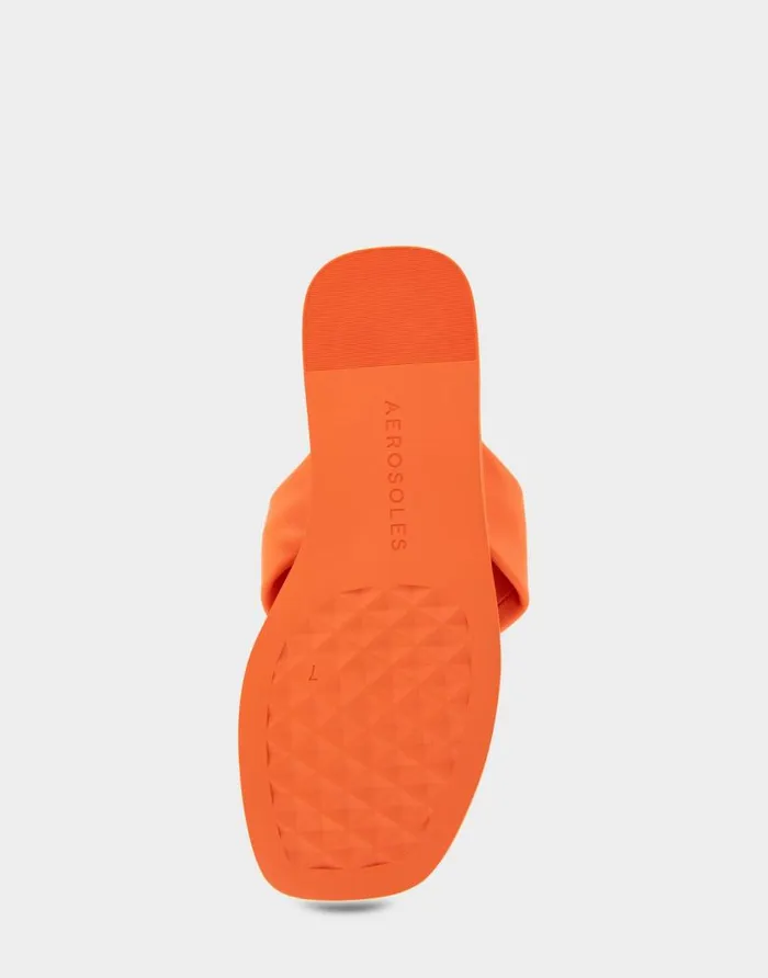Aerosoles Comfortable Women039s Knotted Thong Sandal In Mandarin Leather Mandarin Leather Women Flats