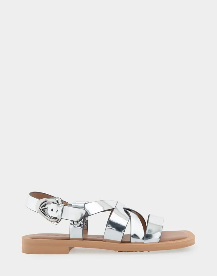Aerosoles Comfortable Women039s Multi Strap Flat Sandal In Silver Mirror Metallic Faux Leather Silver Mirror Metallic Faux Leather Women Flats Aerosoles Comfortable Women039s Multi Strap Flat Sandal In Silver Mirror Metallic Faux Leather Silver Mirror Metallic Faux Leather Women Flats