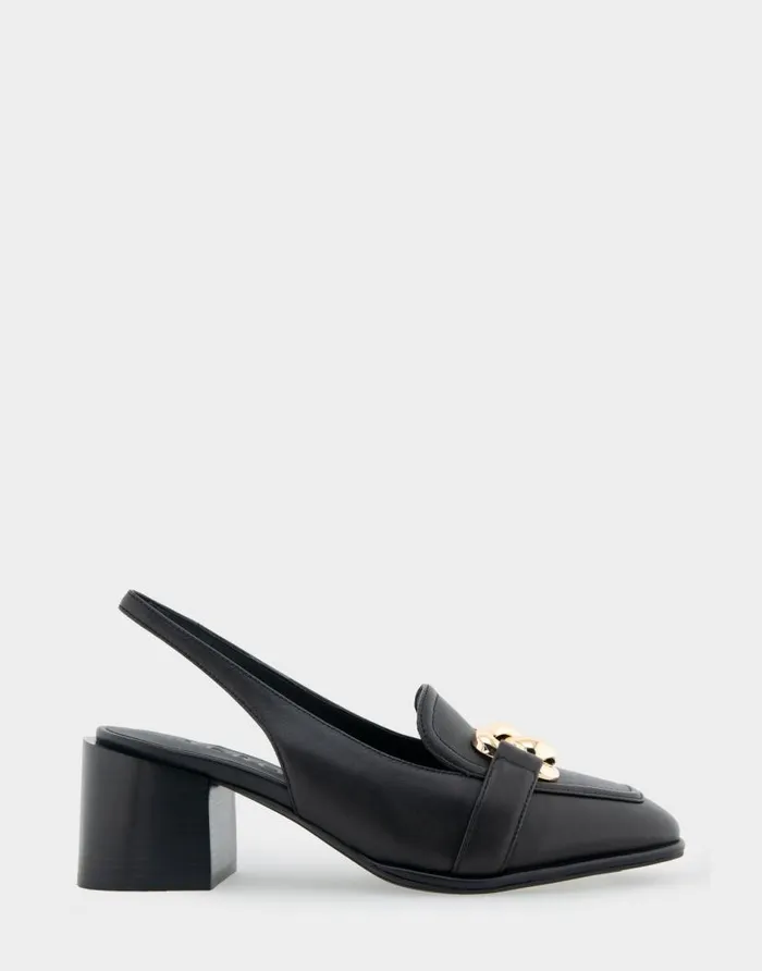 Aerosoles Comfortable Women039s Ornamented Block Heel Slingback In Black Leather Black Leather Women Clogs and Mules Aerosoles Comfortable Women039s Ornamented Block Heel Slingback In Black Leather Black Leather Women Clogs and Mules