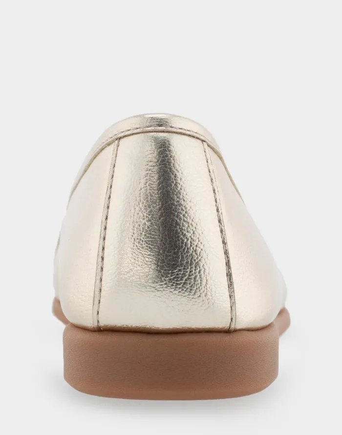 Aerosoles Comfortable Women039s Ornamented Flat In Gold Faux Leather Soft Gold Faux Leather Women Dress