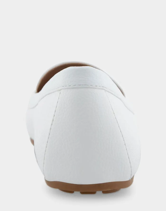 Aerosoles Comfortable Women039s Ornamented Loafer In White Faux Leather White Faux Leather Women Clogs and Mules