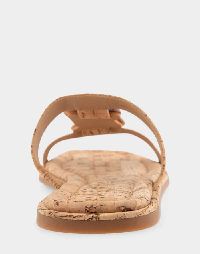 Aerosoles Comfortable Women039s Ornamented Tstrap Slide Sandal In Cork Cork Cork Women Clogs and Mules