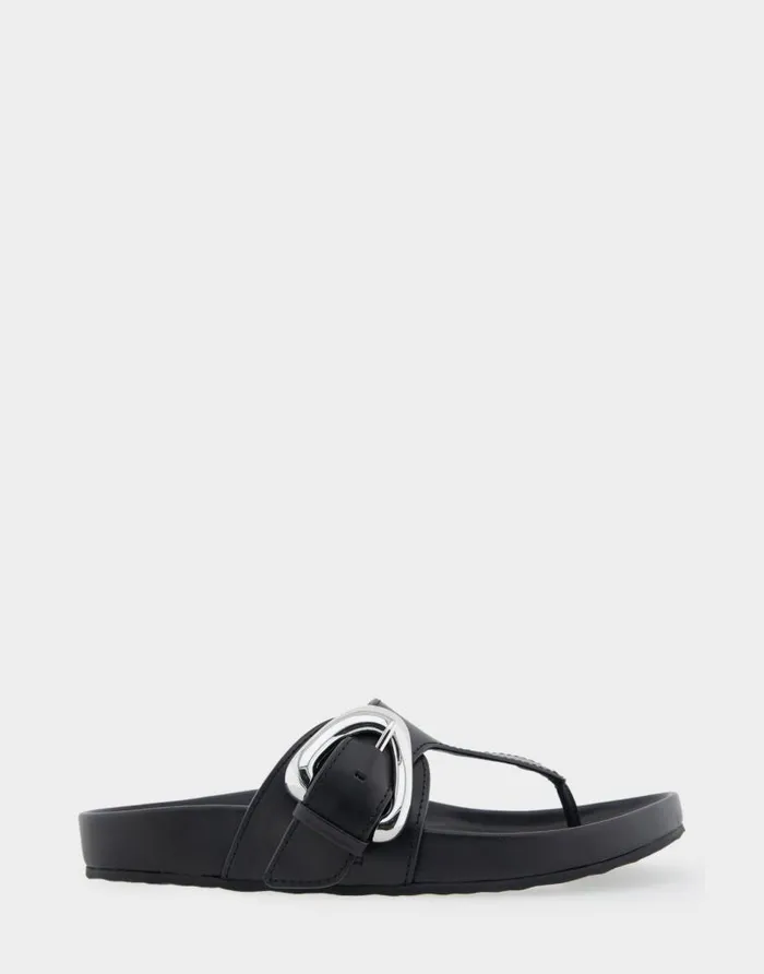 Aerosoles Comfortable Women039s Oversized Buckle Molded Footbed Thong Sandal In Black Leather Black Leather Women Clogs and Mules Aerosoles Comfortable Women039s Oversized Buckle Molded Footbed Thong Sandal In Black Leather Black Leather Women Clogs and Mules