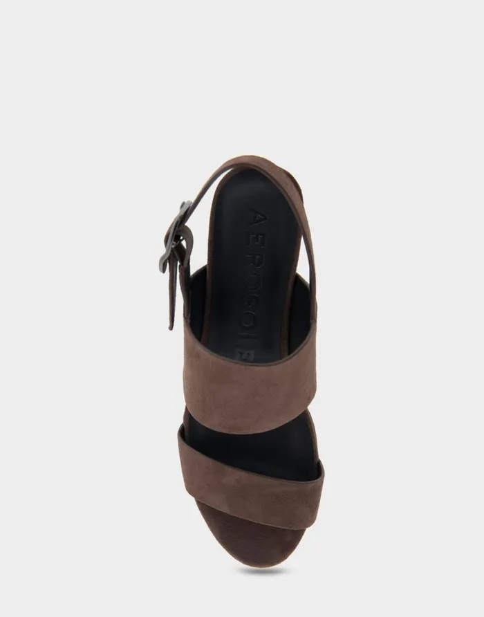 Aerosoles Comfortable Women039s Platform Sandal In Brown Genuine Suede Java Suede Women Platforms
