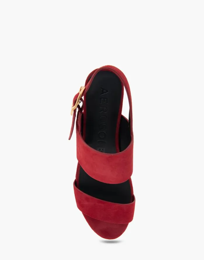 Aerosoles Comfortable Women039s Platform Sandal In Burgundy Genuine Suede Pomegranate Genuine Suede Women Platforms
