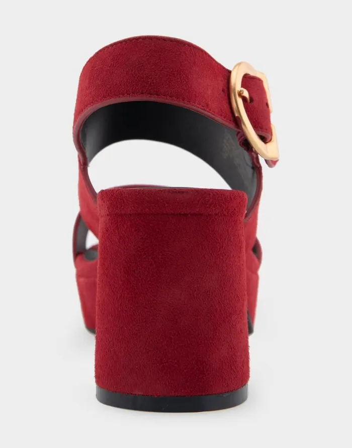 Aerosoles Comfortable Women039s Platform Sandal In Burgundy Genuine Suede Pomegranate Genuine Suede Women Platforms