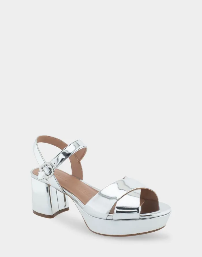 Aerosoles Comfortable Women039s Platform Sandal In Silver Faux Leather Silver Faux Leather Women Dress