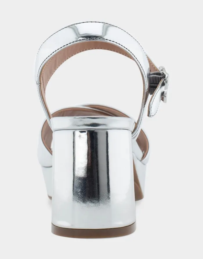 Aerosoles Comfortable Women039s Platform Sandal In Silver Faux Leather Silver Faux Leather Women Dress