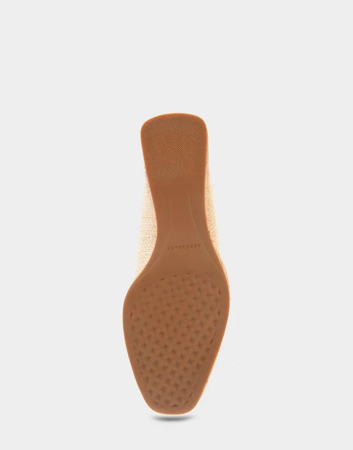 Aerosoles Comfortable Women039s Sculpted Wedge Pump In Natural Raffia Combo Raffia Fabric Natural Raffia Combo Women Clogs and Mules