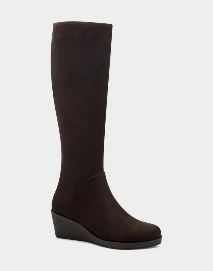 Aerosoles Comfortable Women039s Tall Boot In Brown Faux Suede Brown Faux Suede Women Wide Width Boots