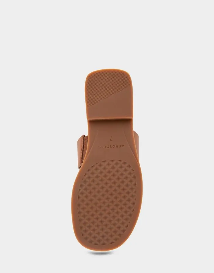 Aerosoles Comfortable Women039s Toe Ring Sandal In Tan Faux Leather Tan Faux Leather Women Clogs and Mules