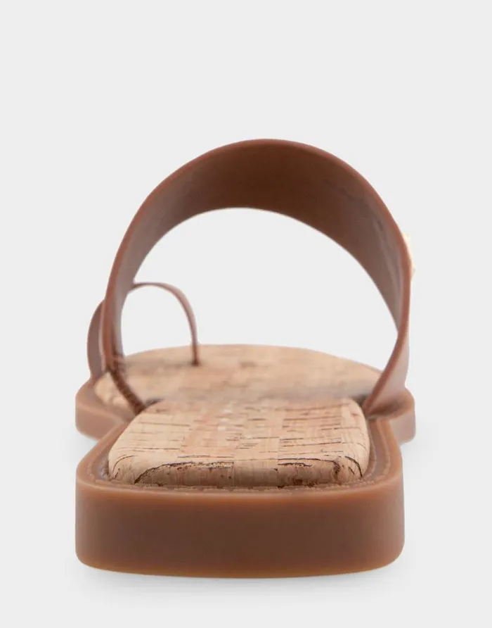 Aerosoles Comfortable Women039s Toe Ring Sandal In Tan Faux Leather Tan Faux Leather Women Clogs and Mules