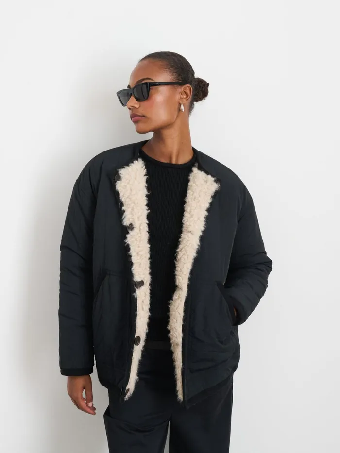 Alex Mill Jackets Outerwear Women Reversible Polar Bear Jacket Black