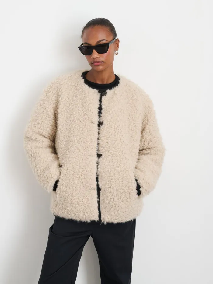 Alex Mill Jackets Outerwear Women Reversible Polar Bear Jacket Black