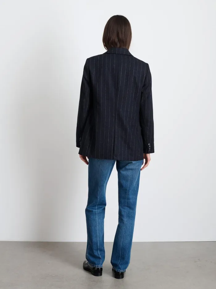 Alex Mill Jackets Outerwear Women Soho Blazer In Chalk Stripe Wool