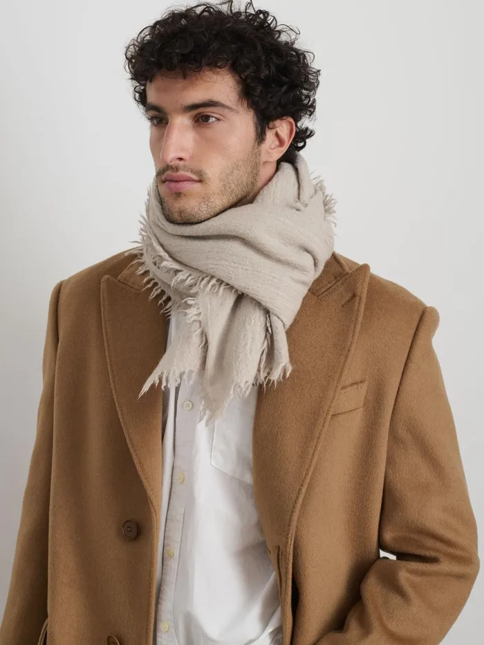 Alex Mill Men Jamie Boiled Wool Scarf Summer Linen Alex Mill Men Jamie Boiled Wool Scarf Summer Linen