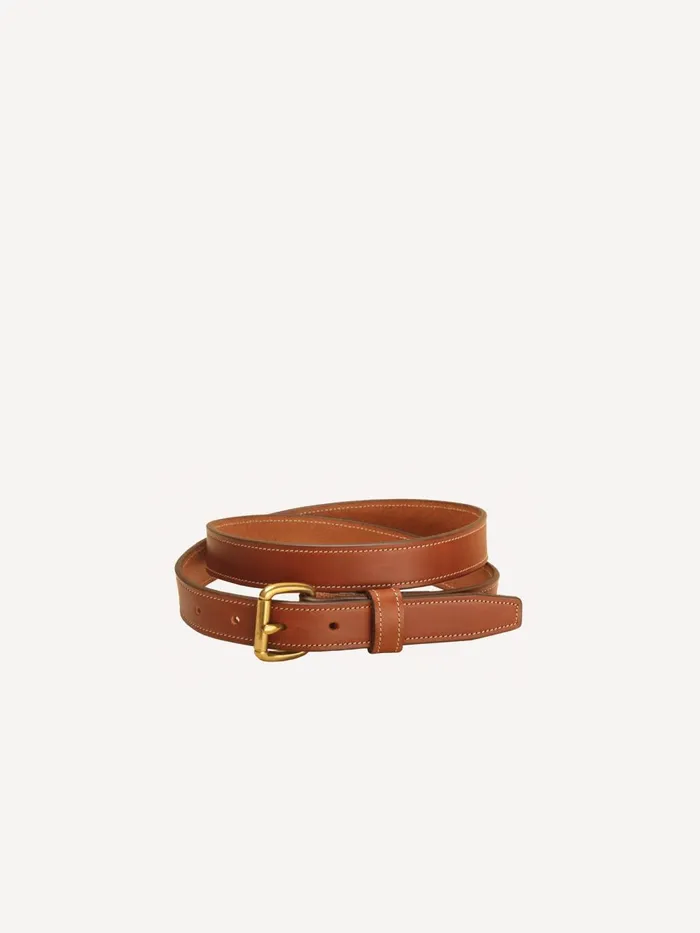 Alex Mill Men Leather Stitched Belt Oakbark